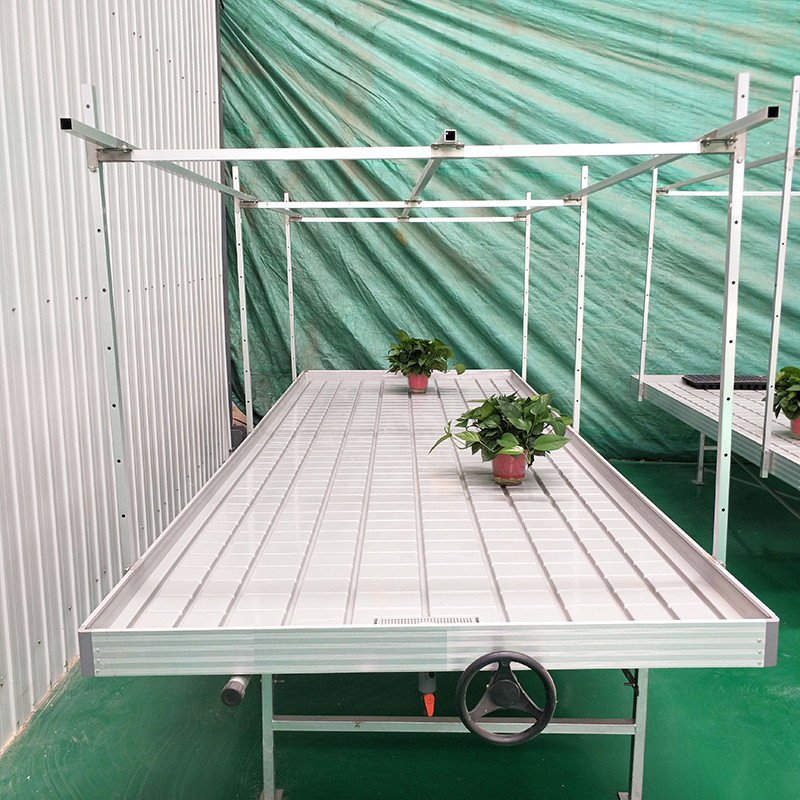 Ebb And Flow 4FT*8FT Vertical Hydroponic Movable Rolling Bench Grow Table com poste